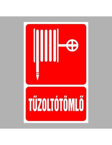 Tűzvédelmi matricák, táblák, jelek, piktogramok, - Tűzvédelmi jelek - Tűzoltótömlő