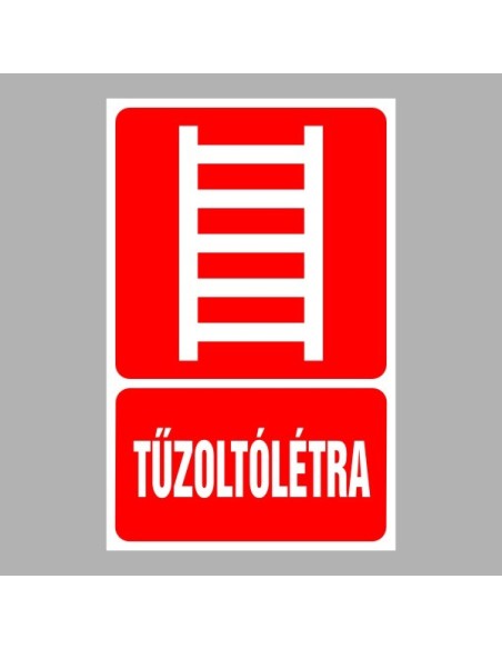 Tűzvédelmi matricák, táblák, jelek, piktogramok, - Tűzvédelmi jelek - Tűzoltólétra