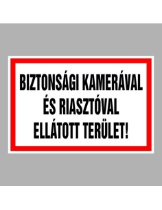 Biztonsági kamerával és riasztóval ellátott terület! 2