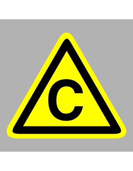 Figyelmeztető matricák, táblák, jelek, piktogramok - Piktogramok - "C" Tűzveszélyességi fokozat