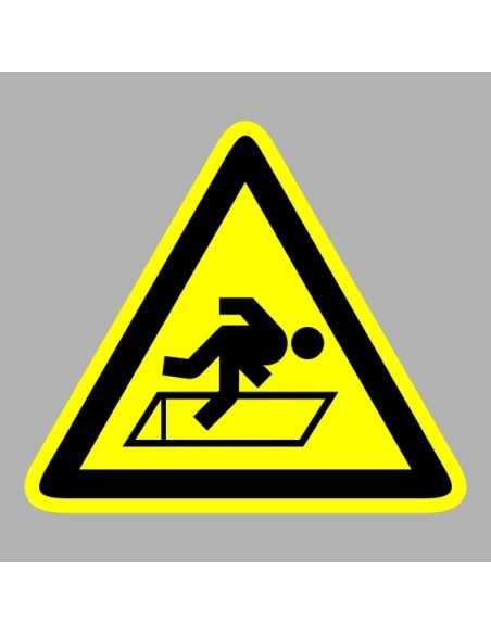 Figyelmeztető matricák, táblák, jelek, piktogramok - Piktogramok - Vigyázz! Nyitott akna - Zuhanásveszély!