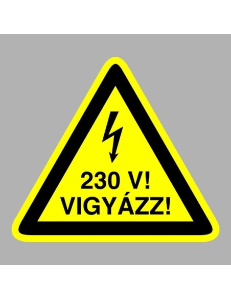 Figyelmeztető matricák, táblák, jelek, piktogramok - Piktogramok - Vigyázz! 230V!