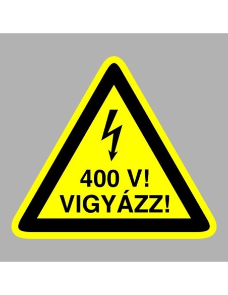 Figyelmeztető matricák, táblák, jelek, piktogramok - Piktogramok - Vigyázz! 400V!