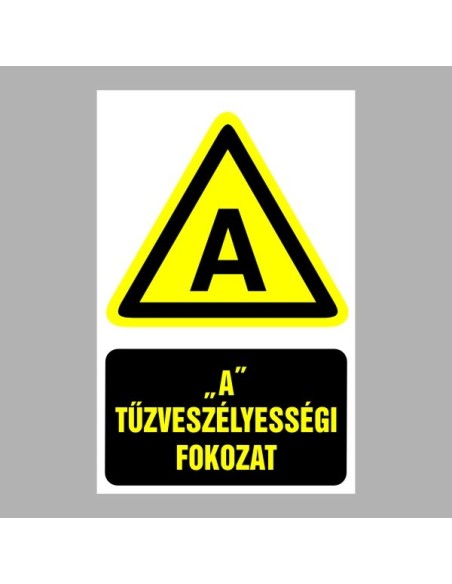 Figyelmeztető matricák, táblák, jelek, piktogramok - Piktogramok szöveggel - "A" Tűzveszélyességi fokozat