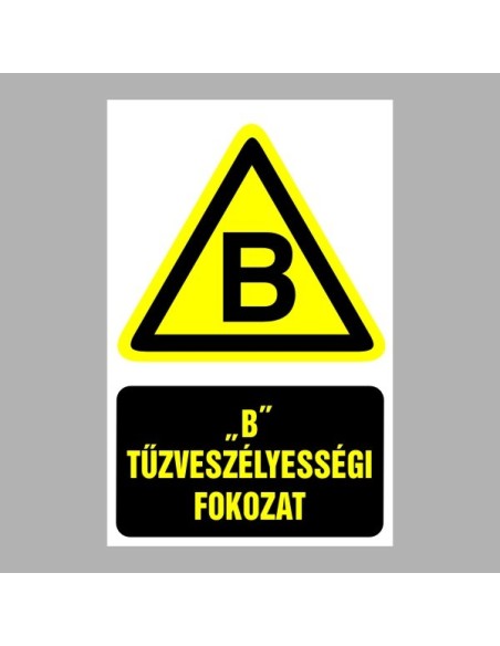 Figyelmeztető matricák, táblák, jelek, piktogramok - Piktogramok szöveggel - "B" Tűzveszélyességi fokozat