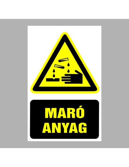 Figyelmeztető matricák, táblák, jelek, piktogramok - Piktogramok szöveggel - Maró anyag