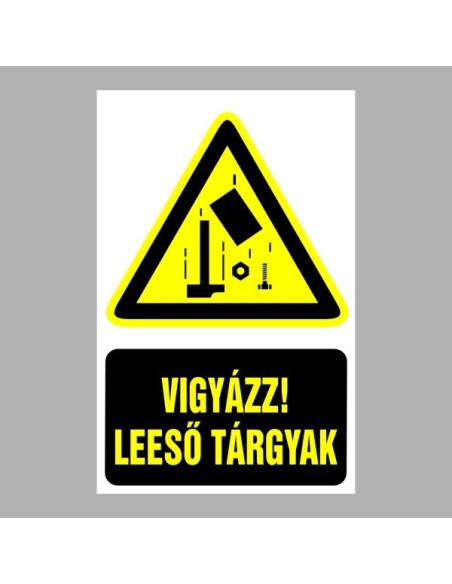Figyelmeztető matricák, táblák, jelek, piktogramok - Piktogramok szöveggel - Leeső tárgyak