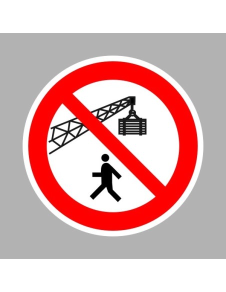 Tiltó matricák, táblák, jelek, piktogramok, - Piktogramok - Függő teher alatt tartózkodni tilos!