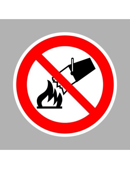 Vízzel oltani tilos tiltó piktogram öntapadós vinil anyagon