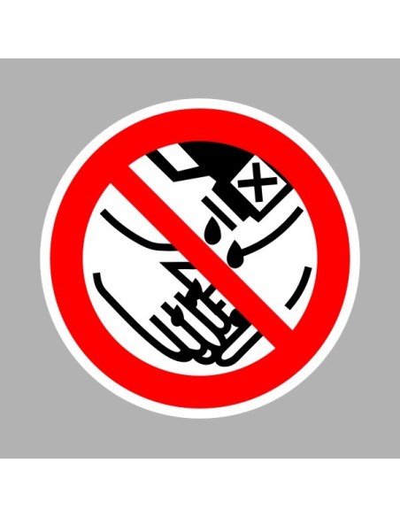 Tiltó matricák, táblák, jelek, piktogramok, - Piktogramok - Oldószerrel kezet mosni tilos!