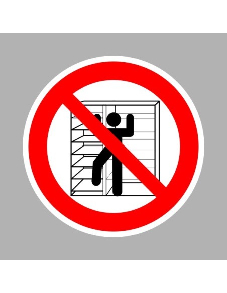Tiltó matricák, táblák, jelek, piktogramok, - Piktogramok - Állványra, polcra felmászni tilos!