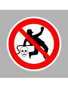 Munkaruhát sűrített levegővel tisztítani tilos öntapadós vinil piktogram 2