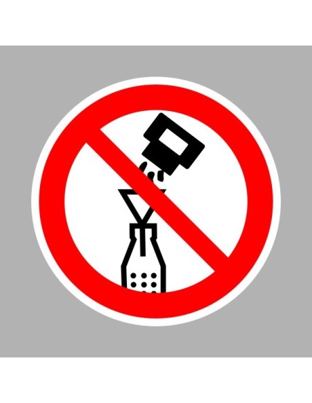 Tiltó matricák, táblák, jelek, piktogramok, - Piktogramok - A flakonba idegen anyagot tölteni tilos!