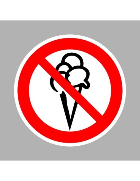 Tiltó matricák, táblák, jelek, piktogramok, - Piktogramok - Fagylalttal belépni tilos!