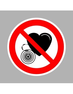 Szívritmus szabályzóval belépni tilos tiltó piktogram öntapadós vinil 2