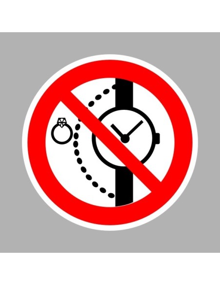 Tiltó matricák, táblák, jelek, piktogramok, - Piktogramok - Nyaklánc, óra, gyűrű viselése tilos!