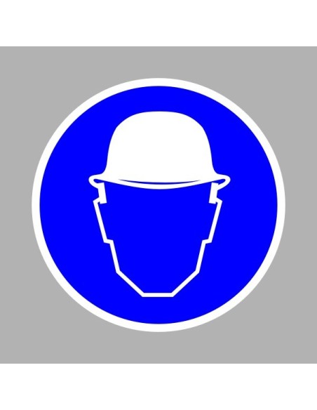 Rendelkező matricák, táblák, jelek, piktogramok, - Piktogramok - Védősisak használata kötelező!