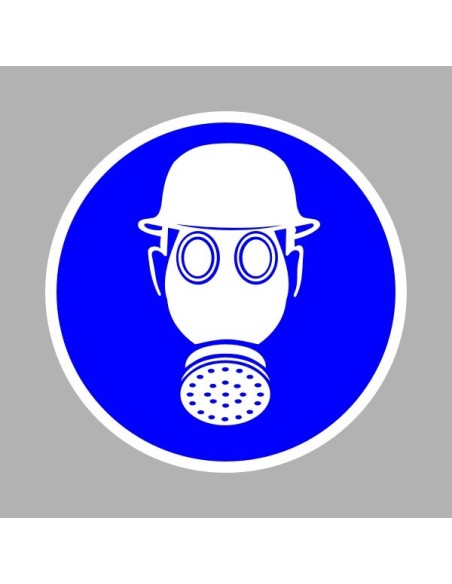 Rendelkező matricák, táblák, jelek, piktogramok, - Piktogramok - Védősisak és légzésvédő (gázálarc) használata kötelező!