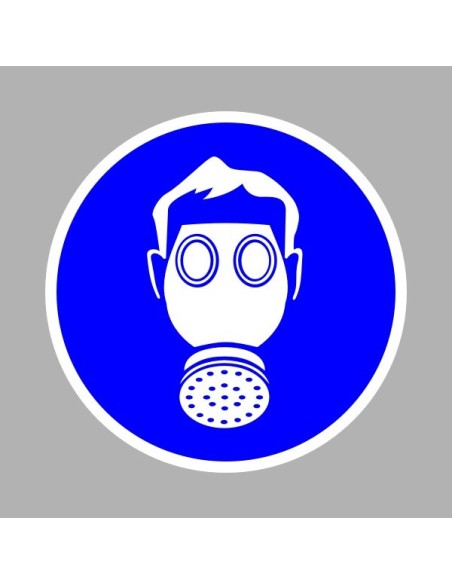 Rendelkező matricák, táblák, jelek, piktogramok, - Piktogramok - Légzésvédő (gázálarc) használata kötelező!