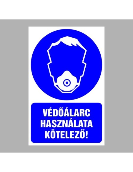 Rendelkező matricák, táblák, jelek, piktogramok, - Piktogramok szöveggel - Védőálarc használata kötelező!