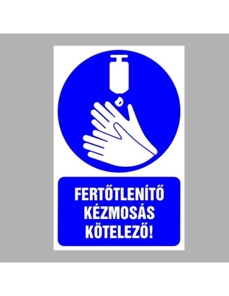 Figyelmeztető és tiltó matricák, táblák, - Koronavírus, Fertőzések tábla - Fertőtlenítő kézmosás kötelező!