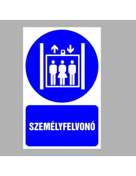 Rendelkező matricák, táblák, jelek, piktogramok, - Piktogramok szöveggel - Személyfelvonó