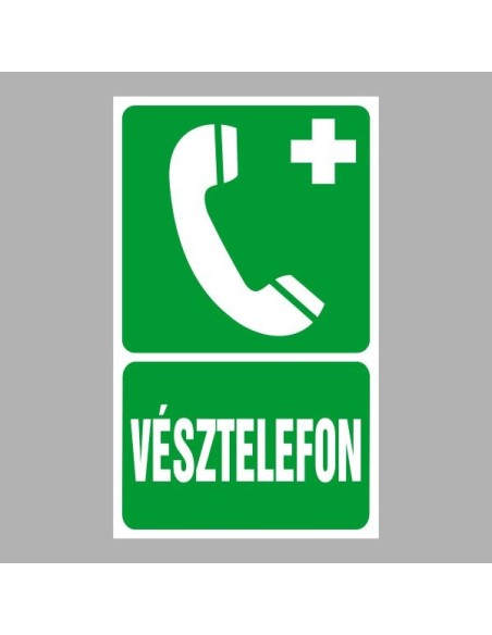Menekülési út, vészkijárat, elsősegély matricák, táblák, jelek, piktogramok, - Elsősegély jelek - Vésztelefon