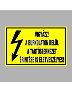 VIGYÁZZ! A BURKOLATON BELÜL A TARTÓSZERKEZET ÉRINTÉSE IS ÉLETVESZÉLYES! 2