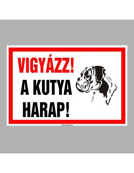 Figyelmeztető és tiltó matricák, táblák, - Veszélyre figyelmeztető táblák - Vigyázz! A kutya harap!