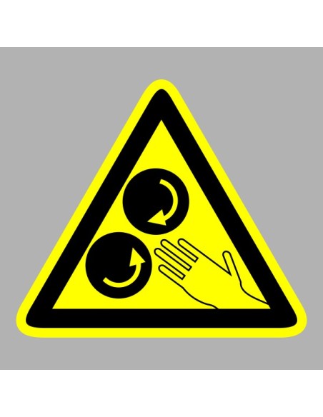 Figyelmeztető matricák, táblák, jelek, piktogramok - Piktogramok - Vigyázz! Összeforgó géprészek - Mozgó alkatrészek