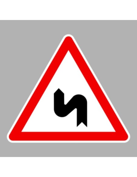 KRESZ tábla, Közúti jelzőtábla - "A" Veszélyt jelző táblák - Egymás utáni veszélyes útkanyarulatok balra