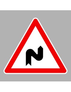 KRESZ tábla, Közúti jelzőtábla - "A" Veszélyt jelző táblák - Egymás utáni veszélyes útkanyarulatok jobbra