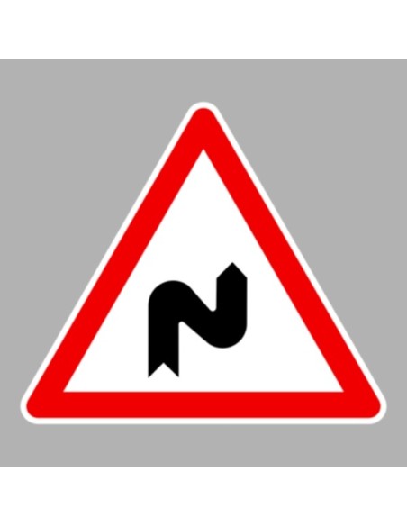 KRESZ tábla, Közúti jelzőtábla - "A" Veszélyt jelző táblák - Egymás utáni veszélyes útkanyarulatok jobbra