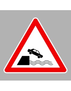 KRESZ tábla, Közúti jelzőtábla - "A" Veszélyt jelző táblák - Rakpart vagy meredek part, bal oldalon