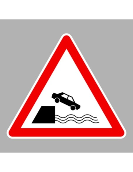 KRESZ tábla, Közúti jelzőtábla - "A" Veszélyt jelző táblák - Rakpart vagy meredek part, bal oldalon
