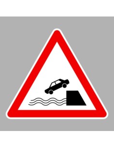 KRESZ tábla, Közúti jelzőtábla - "A" Veszélyt jelző táblák - Rakpart vagy meredek part, jobb oldalon