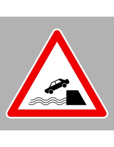 KRESZ tábla, Közúti jelzőtábla - "A" Veszélyt jelző táblák - Rakpart vagy meredek part, jobb oldalon