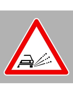 KRESZ tábla, Közúti jelzőtábla - "A" Veszélyt jelző táblák - Kavicsfelverődés