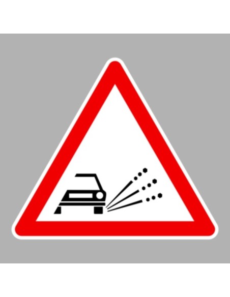 KRESZ tábla, Közúti jelzőtábla - "A" Veszélyt jelző táblák - Kavicsfelverődés