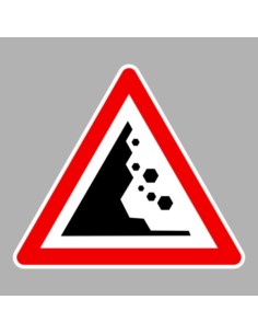 KRESZ tábla, Közúti jelzőtábla - "A" Veszélyt jelző táblák - Kőomlás balról