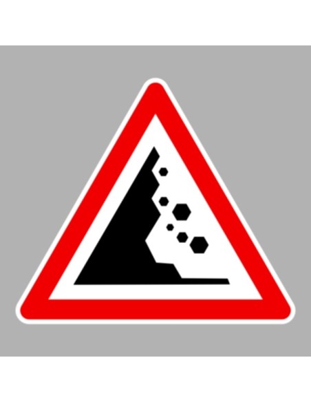 KRESZ tábla, Közúti jelzőtábla - "A" Veszélyt jelző táblák - Kőomlás balról