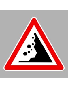 KRESZ tábla, Közúti jelzőtábla - "A" Veszélyt jelző táblák - Kőomlás jobbról