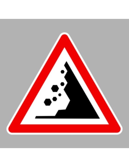 KRESZ tábla, Közúti jelzőtábla - "A" Veszélyt jelző táblák - Kőomlás jobbról