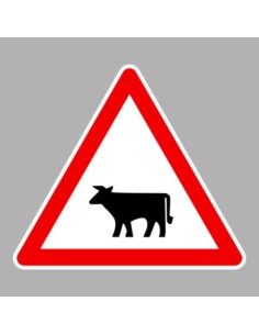 Állatok veszélyt jelző közúti tábla piros háromszög alakú