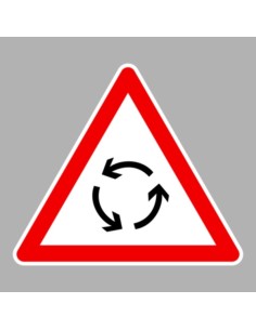 háromszög alakú körforgalom előjelző tábla piros szegéllyel