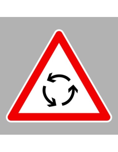 háromszög alakú körforgalom előjelző tábla piros szegéllyel