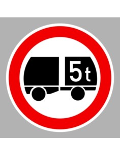 KRESZ tábla, Közúti jelzőtábla - "C" Tilalmi jelzőtáblák - Pótkocsi össztömegkorlátozás