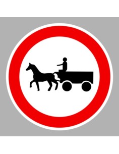 KRESZ tábla, Közúti jelzőtábla - "C" Tilalmi jelzőtáblák - Állati erővel vont járművel behajtani tilos