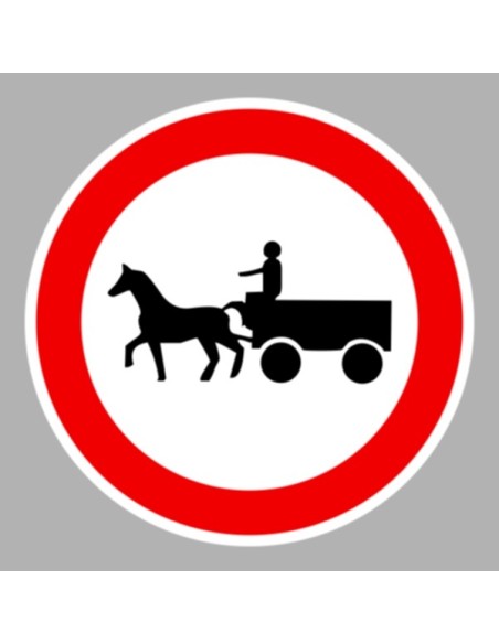 KRESZ tábla, Közúti jelzőtábla - "C" Tilalmi jelzőtáblák - Állati erővel vont járművel behajtani tilos