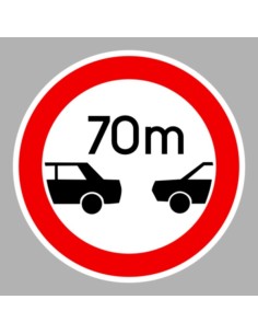 KRESZ tábla, Közúti jelzőtábla - "C" Tilalmi jelzőtáblák - Legkisebb követési távolság